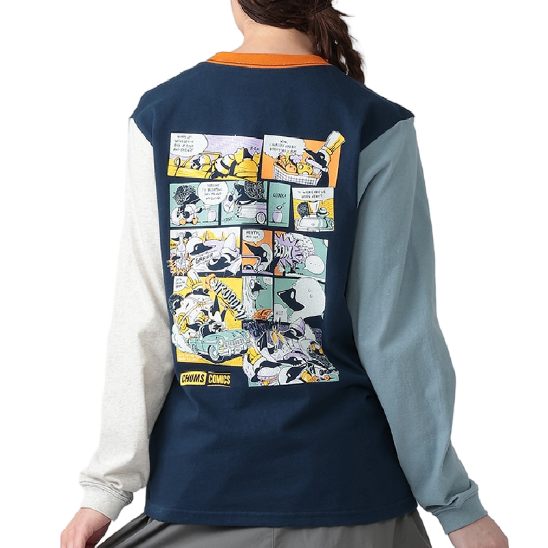 CHUMS COMICS POCKET BRUSHED L_S T-SHIRT MS